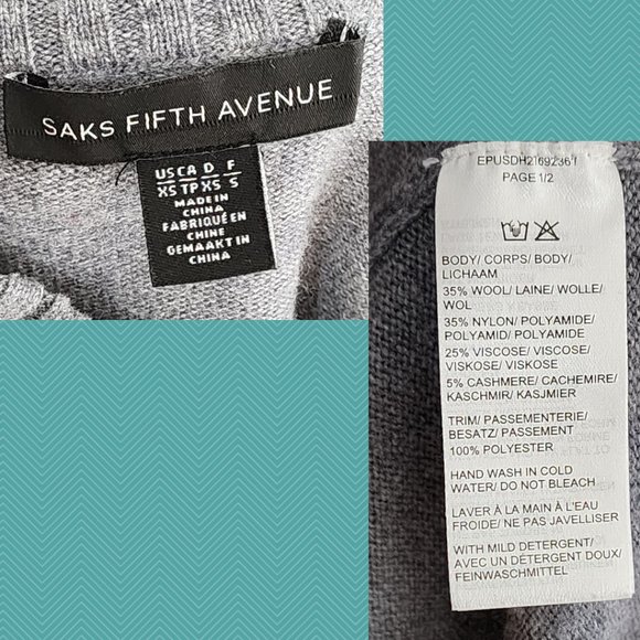 Saks Fifth Avenue Wool Blend Layered Mockneck Sweater - Picture 4 of 4